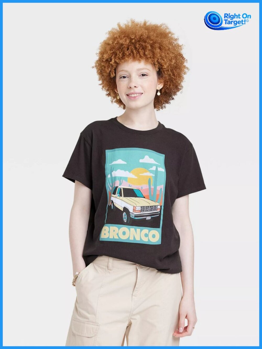 XL - Womens Ford Bronco Short Sleeve Graphic T-Shirt - Black Wash